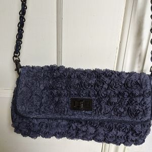 NAVY FLOWER CROSSBODY/CLUTCH BAG